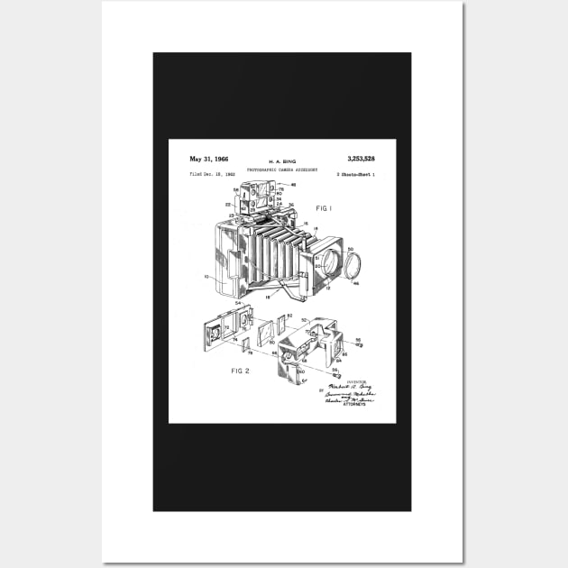 Vintage Camera Patent - Photographer Camera Art - Black And White Wall Art by patentpress